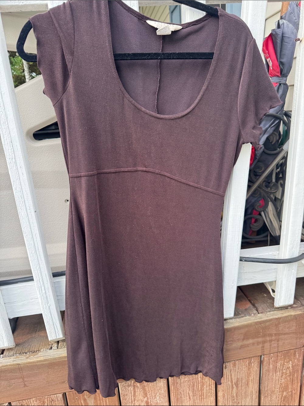 Express Chocolate Brown Scoop Neck Knit Dress
